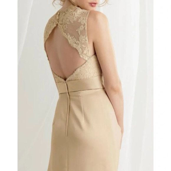 NWT Jordan Fashions 469 Lace and Satin Sleeveless Bridesmaids Dress Navy 12 - Picture 16 of 16